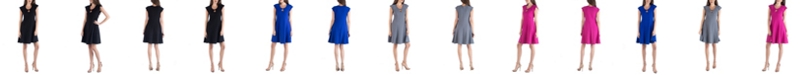 24seven Comfort Apparel Scoop Neck A-Line Dress with Keyhole Detail